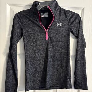 Under Armour Black and Pink Quarter-Zip Top